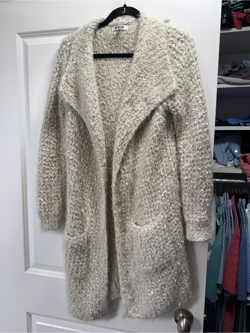 BB Dakota Cream Bouclé Open-Front Cardigan